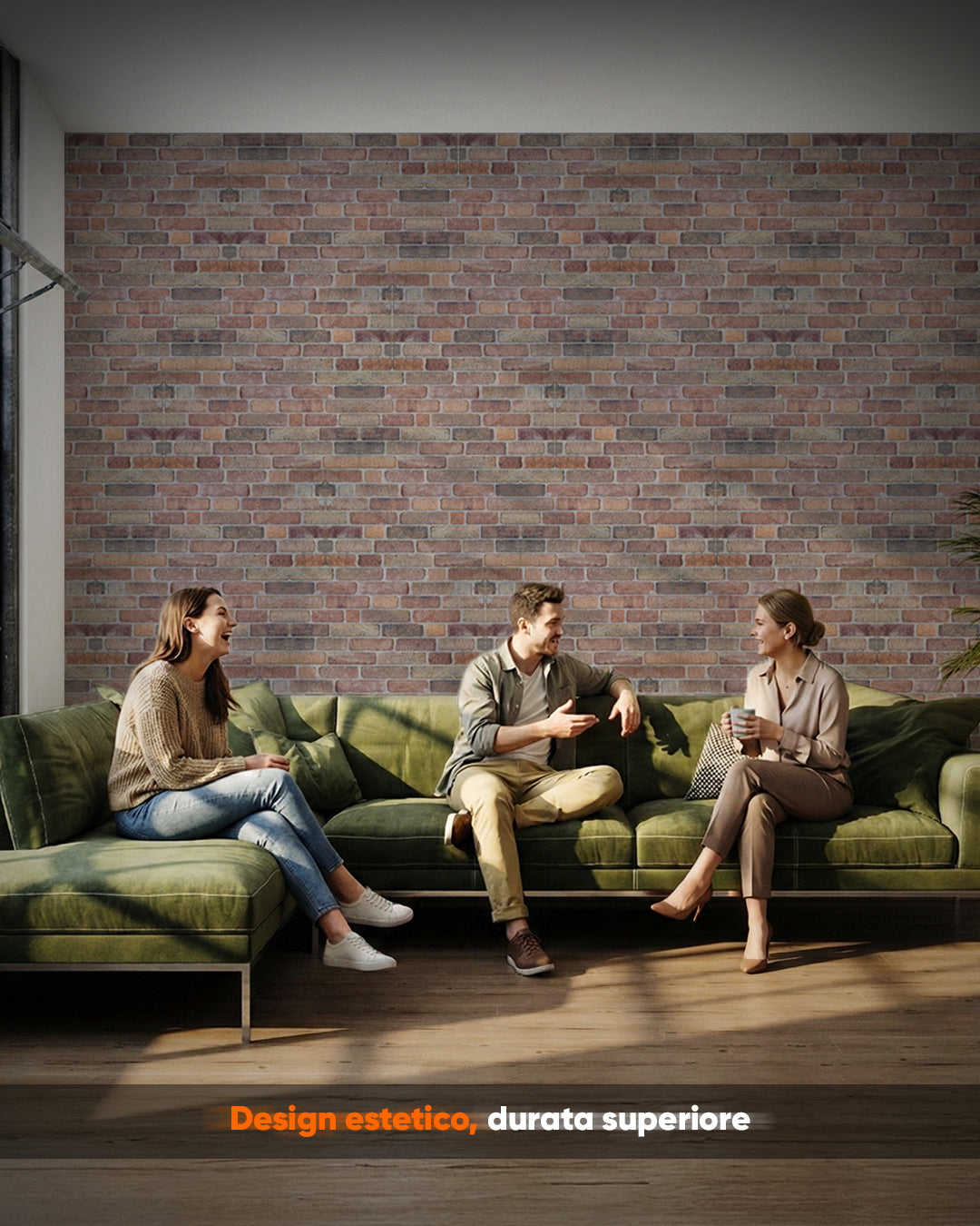 Pannello Parete 3D Effetto Pietra in EPS Resinato 100x50x2 cm - Cross Town L-1713