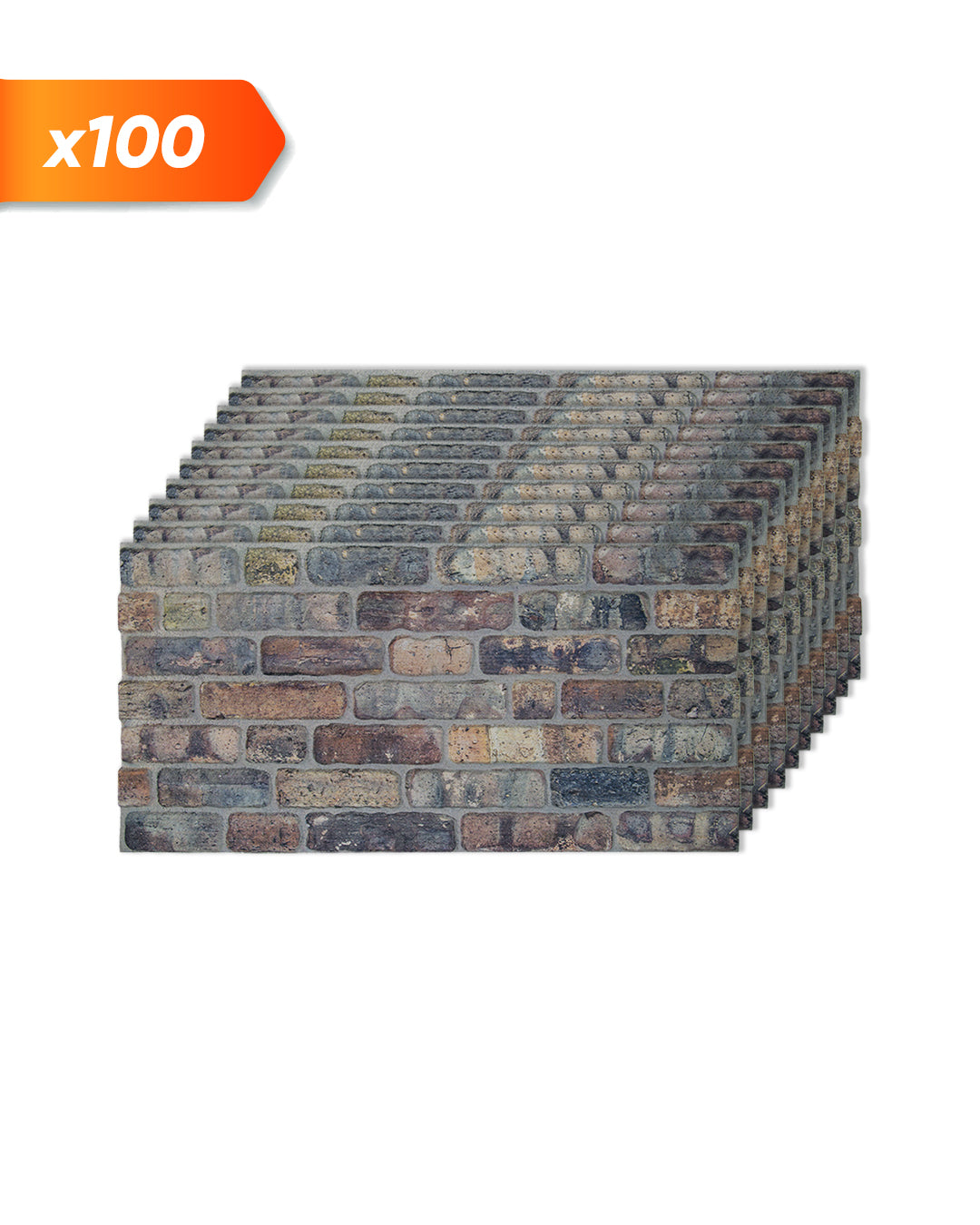 Pannello Parete 3D Effetto Pietra in EPS Resinato 100x50x2 cm - Old Road L-1806