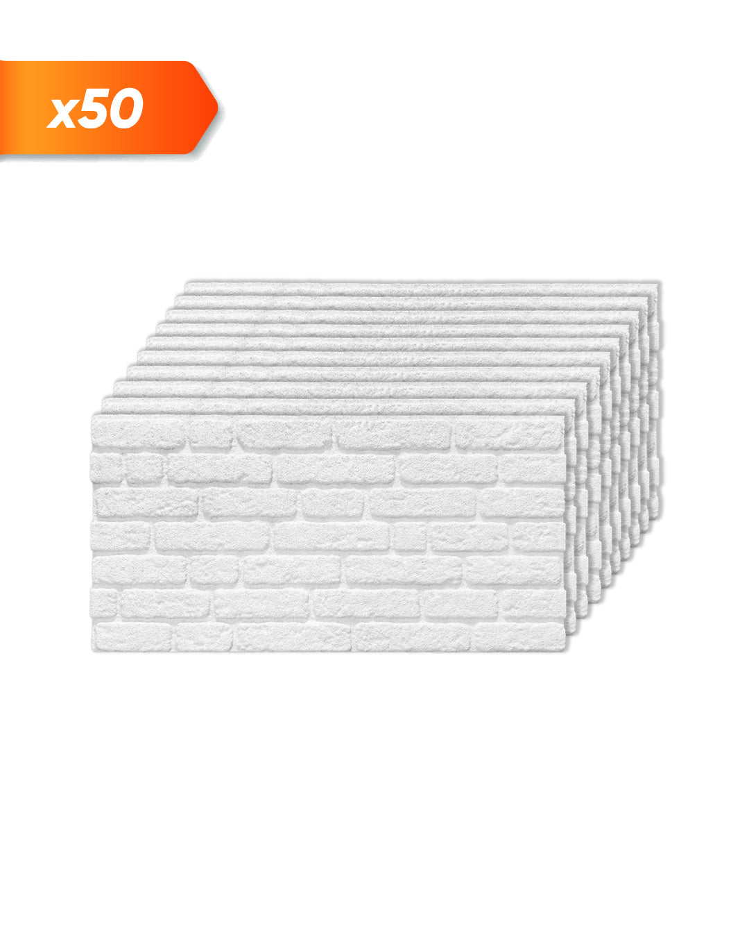 Pannello Parete 3D Effetto Pietra in EPS Resinato 100x50x2 cm - White Snow L-1900
