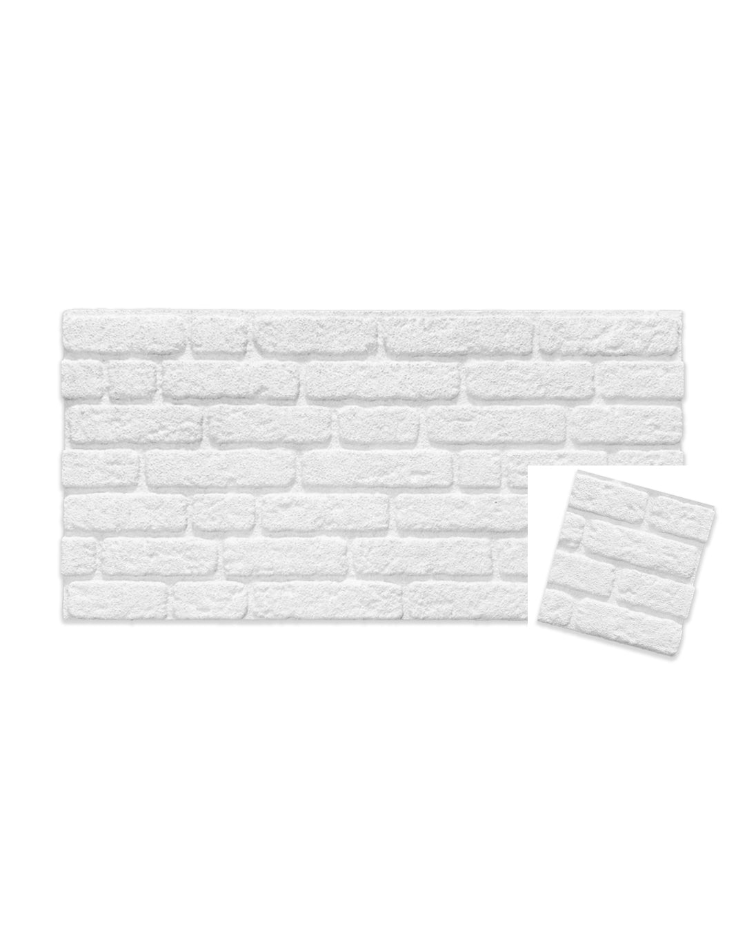 Pannello Parete 3D Effetto Pietra in EPS Resinato 100x50x2 cm - White Snow L-1900