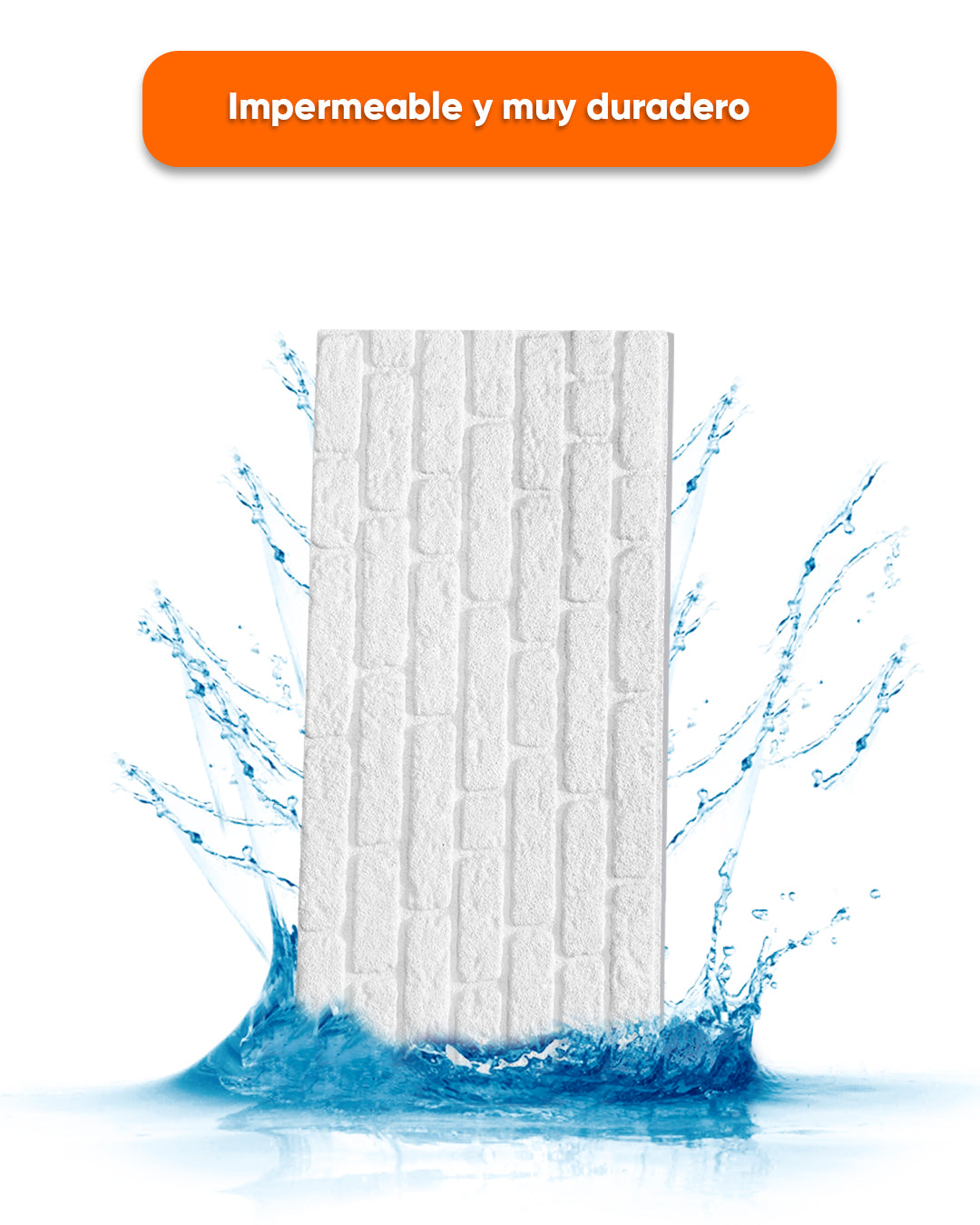 Pannello Parete 3D Effetto Pietra in EPS Resinato 100x50x2 cm - White Snow L-1900