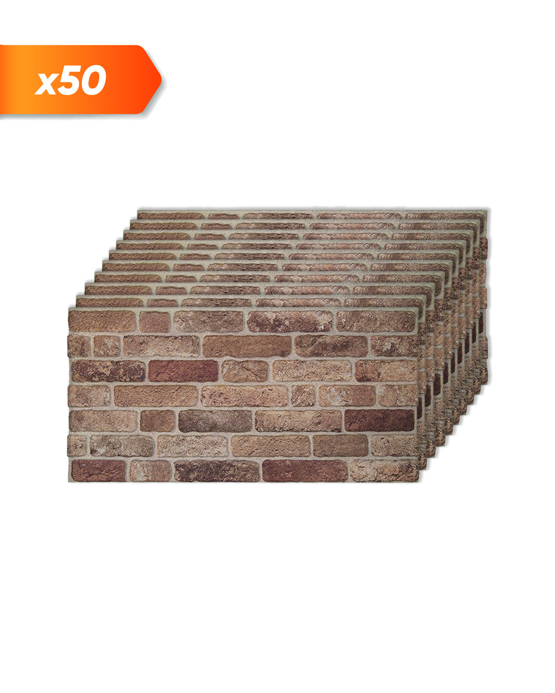 Pannello Parete 3D Effetto Pietra in EPS Resinato 100x50x2 cm - Farmhouse Style L-1901