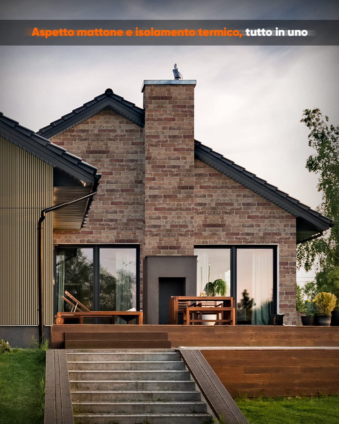 Pannello Parete 3D Effetto Pietra in EPS Resinato 100x50x2 cm - Farmhouse Style L-1901