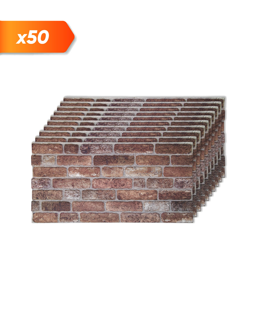 Pannello Parete 3D Effetto Pietra in EPS Resinato 100x50x2 cm - Old Castle L-1907