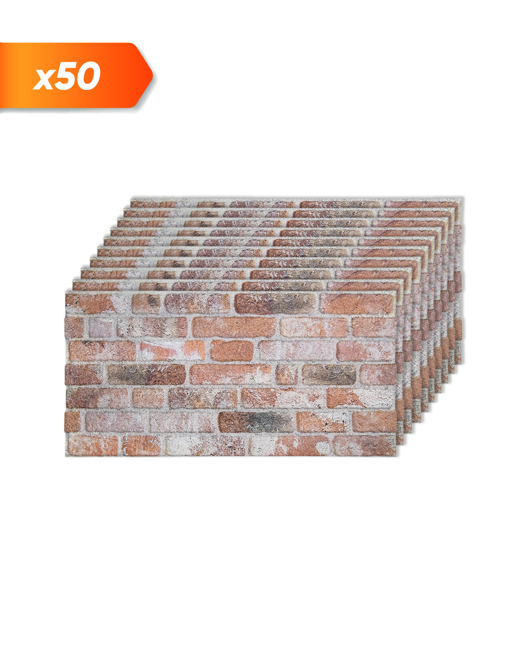 Pannello Parete 3D Effetto Pietra in EPS Resinato 100x50x2 cm - Old Temple L-1925