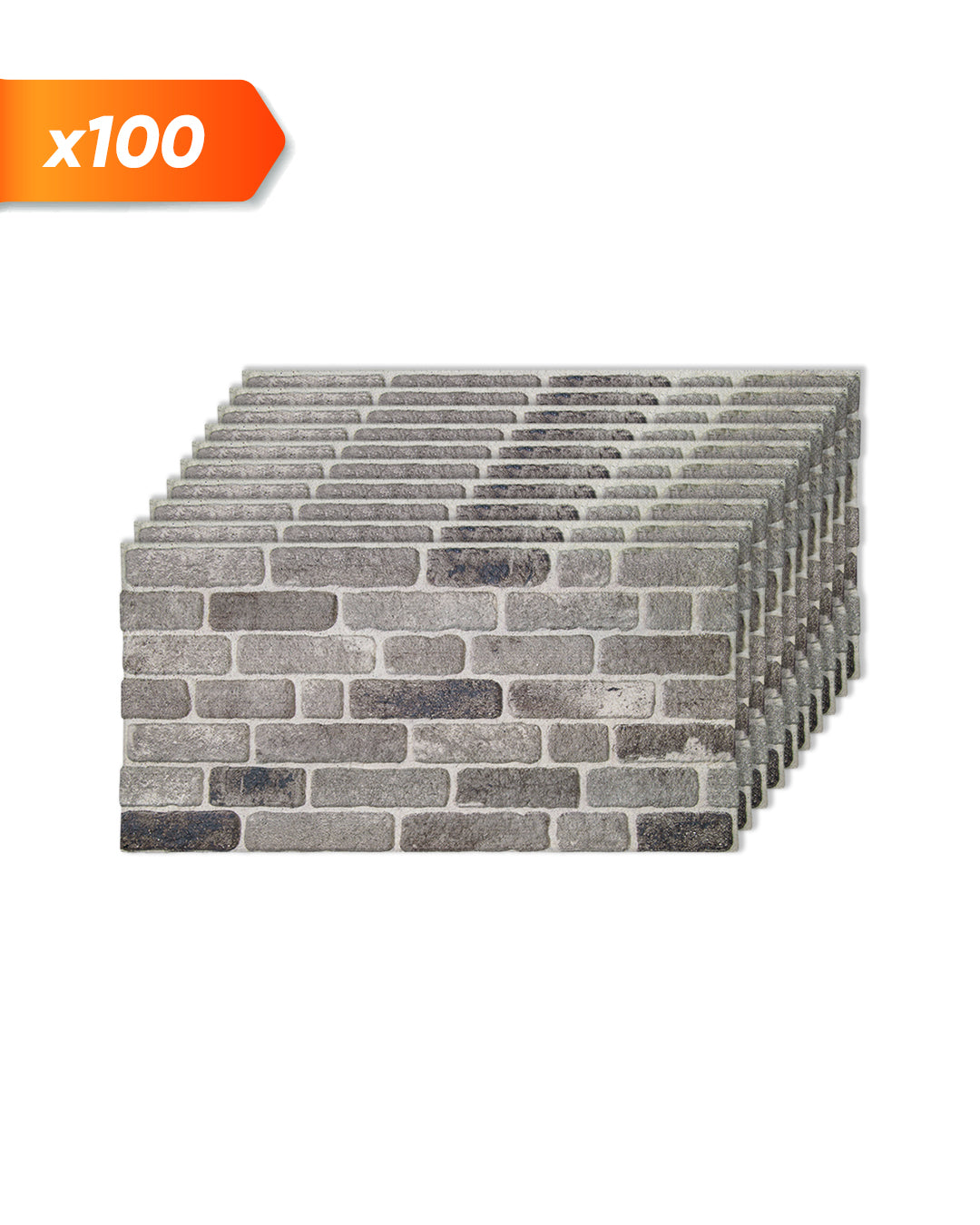 Pannello Parete 3D Effetto Pietra in EPS Resinato 100x50x2 cm - Path Of Gray L-1926