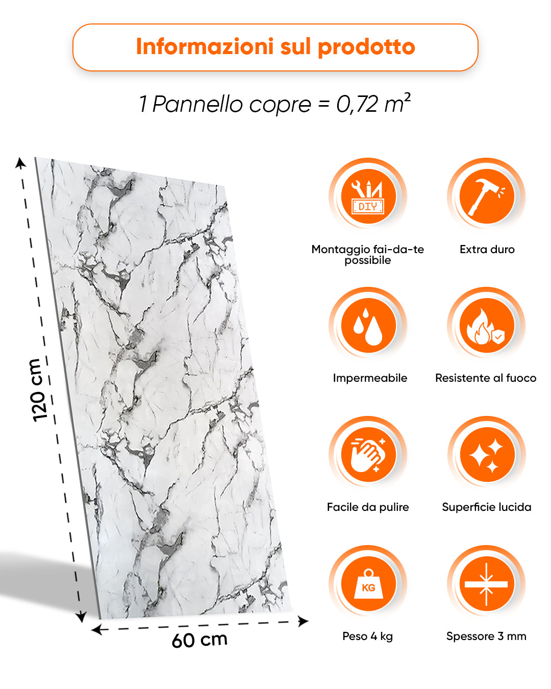 Alternativa in marmo alle piastrelle del bagno/ Arctic Breeze V-14