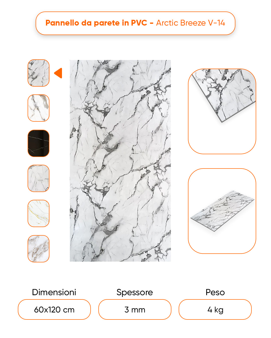 Alternativa in marmo alle piastrelle del bagno/ Arctic Breeze V-14