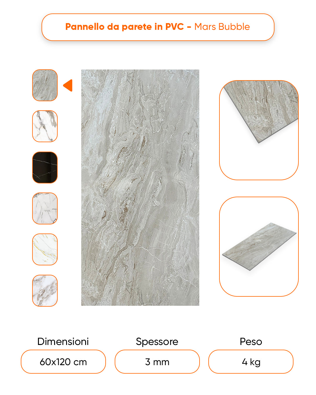 Alternativa in marmo alle piastrelle del bagno/ Mars Bubble