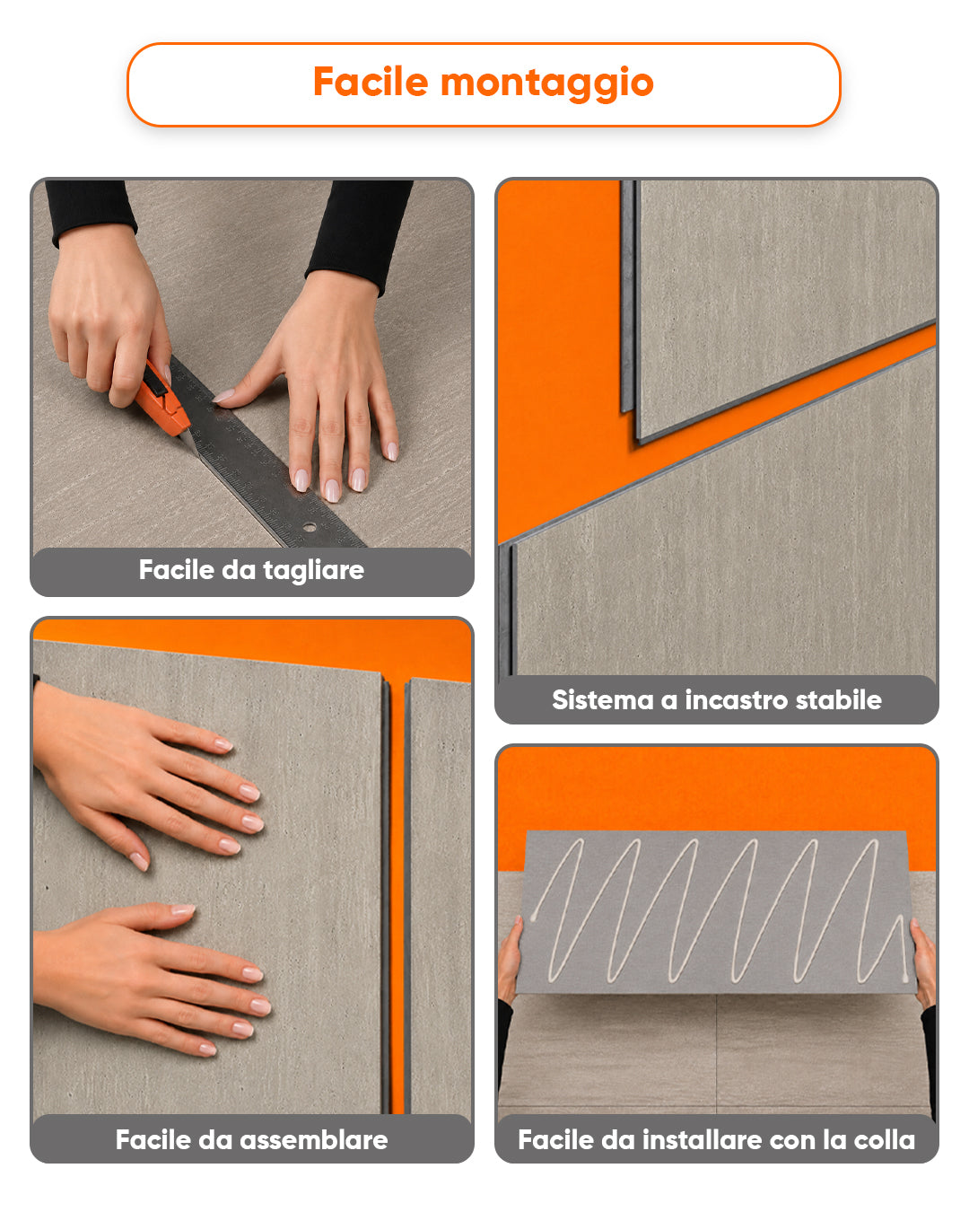 Pannello da parete SPC 60x120 cm | Rivestimento murale impermeabile | Tiefe Grünlinie