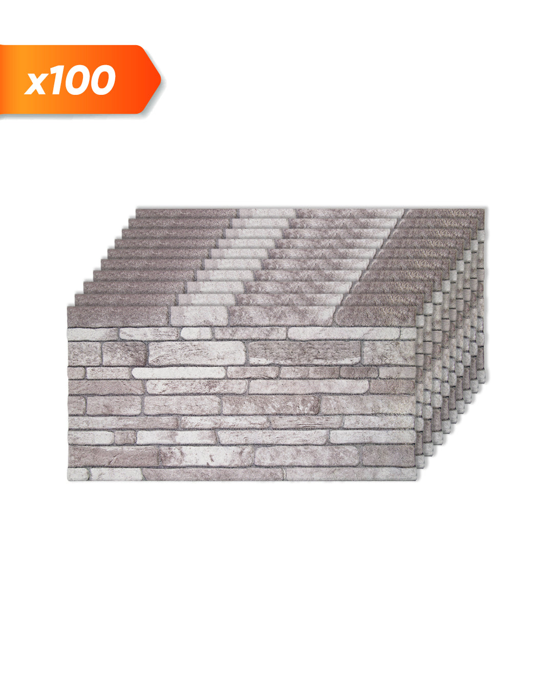 Pannello Parete 3D Effetto Pietra in EPS Resinato 100x50x2 cm - Cream Dream N-04