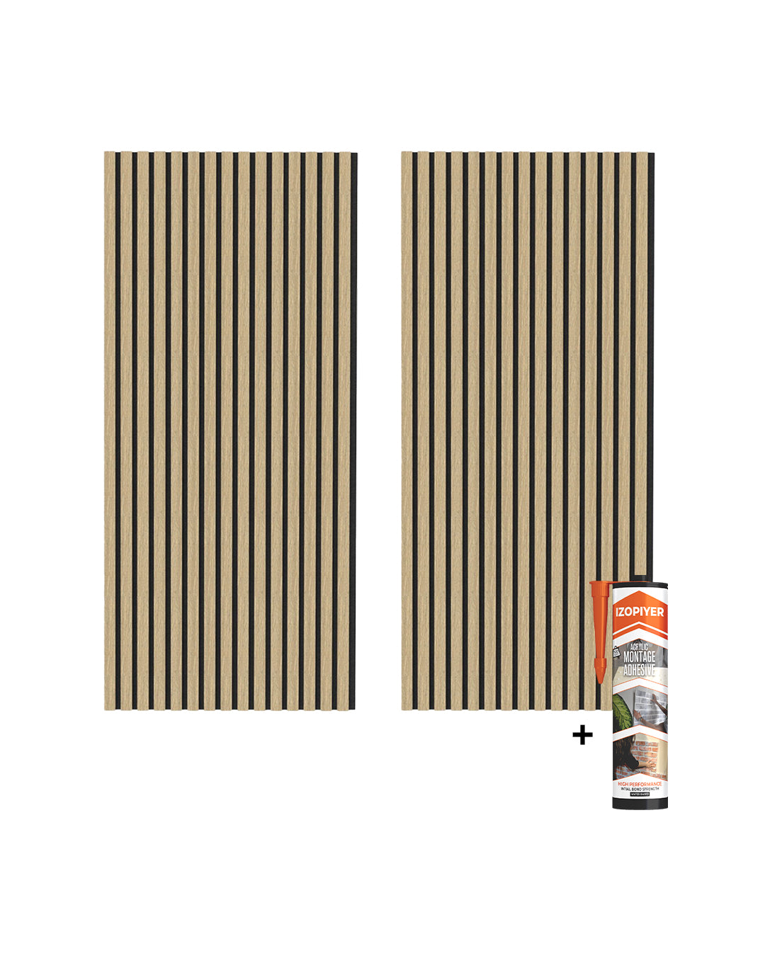 Pannello murale acustico in legno 3D set da 2 – Natural