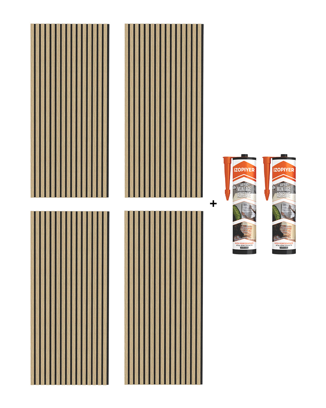 Pannello murale acustico in legno 3D set da 2 – Natural