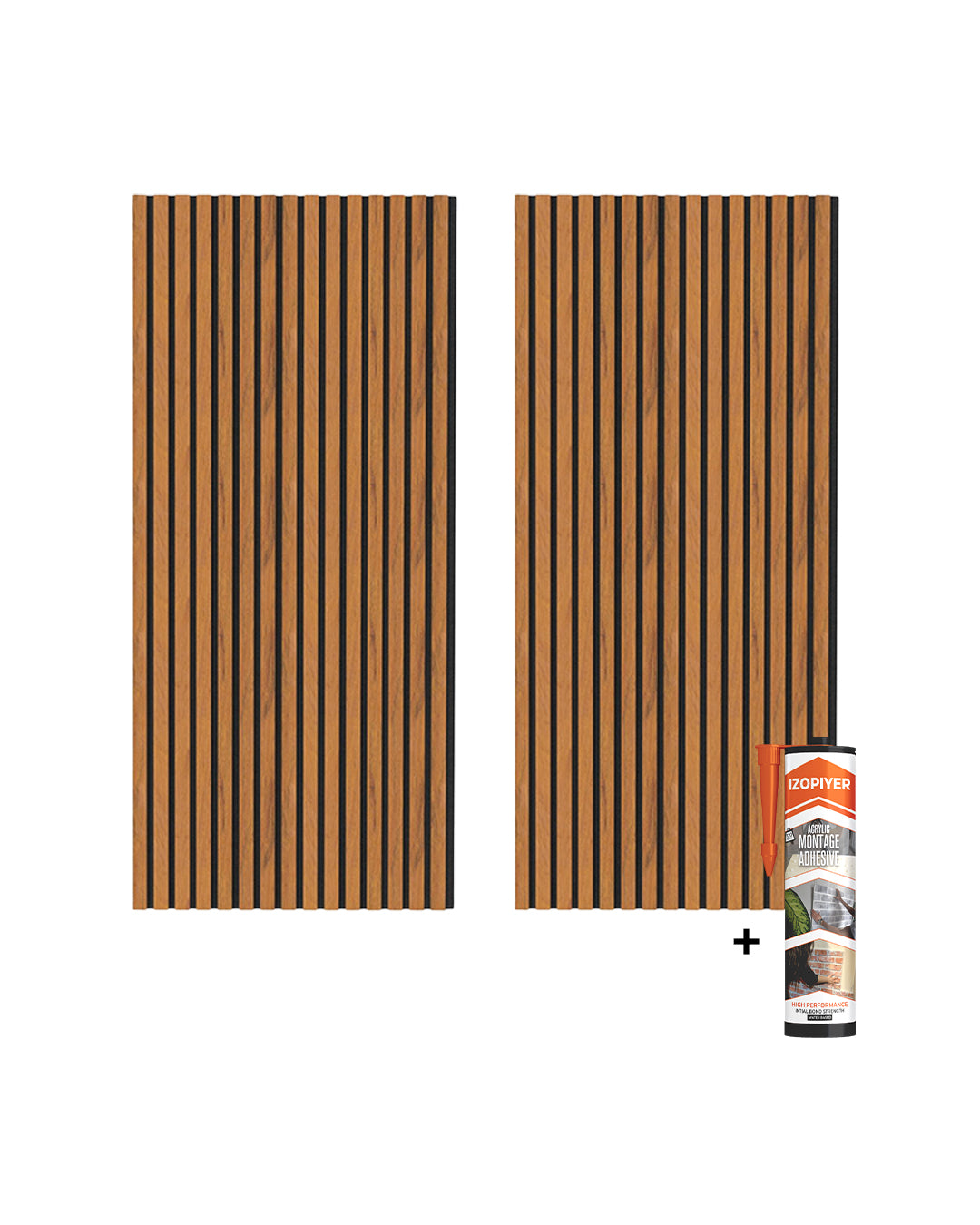 Pannello murale acustico in legno 3D set da 2 – Vintage