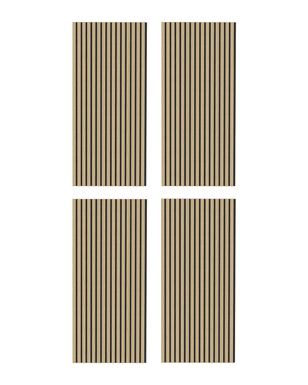 Pannello murale acustico in legno 3D set da 2 – Natural
