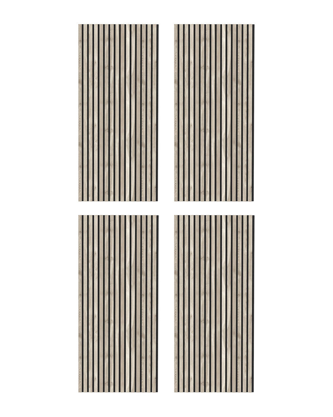 Pannello murale acustico in legno 3D set da 2 – Sand Grey