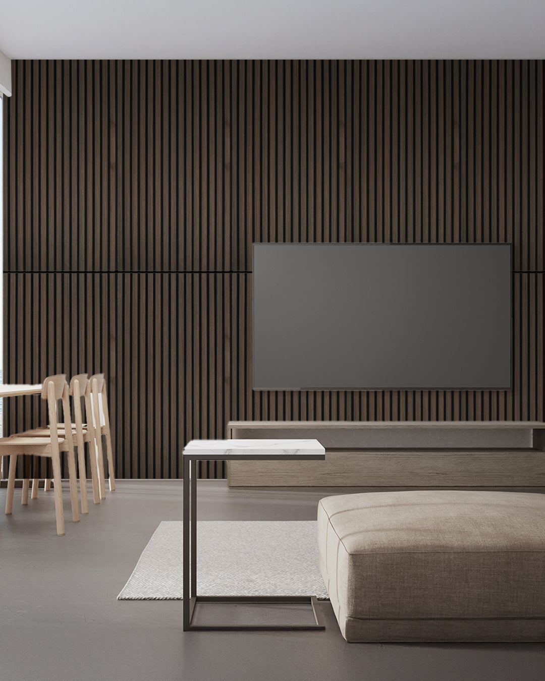 Pannelli Acustici da Parete in Feltro – Set da 4 – 120×60×2,1 cm – Smoke Walnut