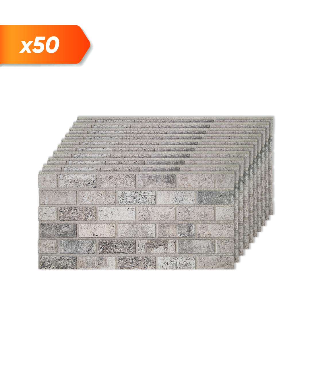 Pannello Parete 3D Effetto Pietra in EPS Resinato 100x50x2 cm - Beige Dream T-1902