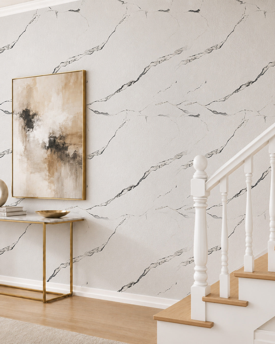 Rivestimento murale effetto marmo 120×300 cm - spessore 2,5 mm | Autoadesivo, flessibile e arrotolabile | Silver Vein Marble