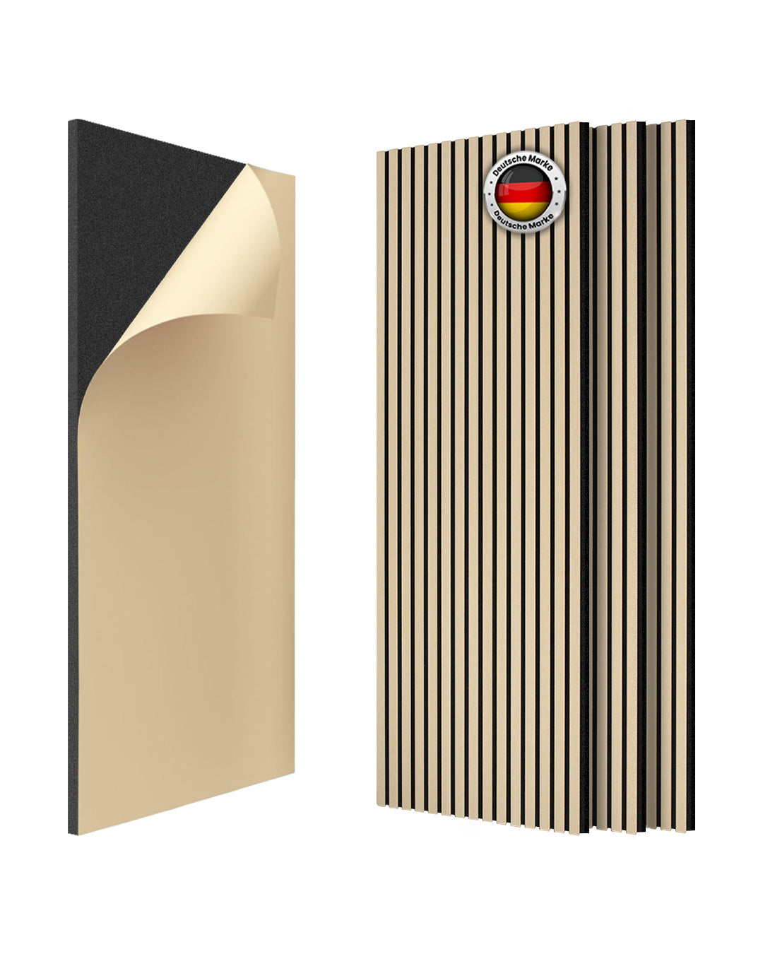 Pannelli Acustici da Parete in Feltro – Set da 4 – 120×60×2,1 cm – White Oak