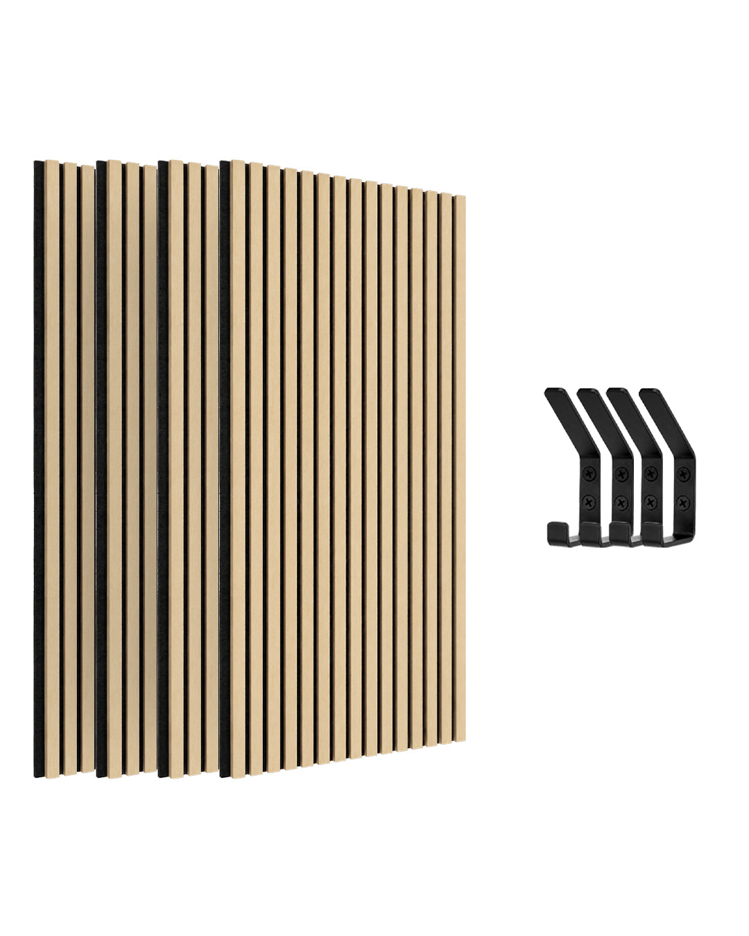 Pannelli Acustici da Parete in Feltro – Set da 4 – 120×60×2,1 cm – White Oak