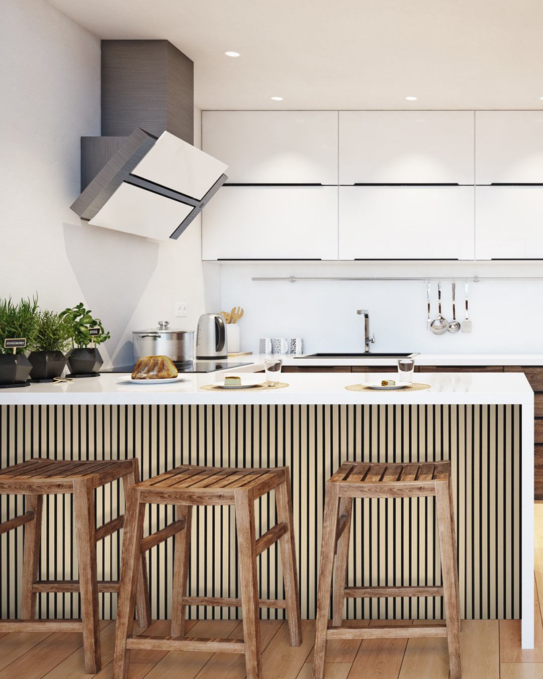 Pannelli Acustici da Parete in Feltro – Set da 4 – 120×60×2,1 cm – White Oak