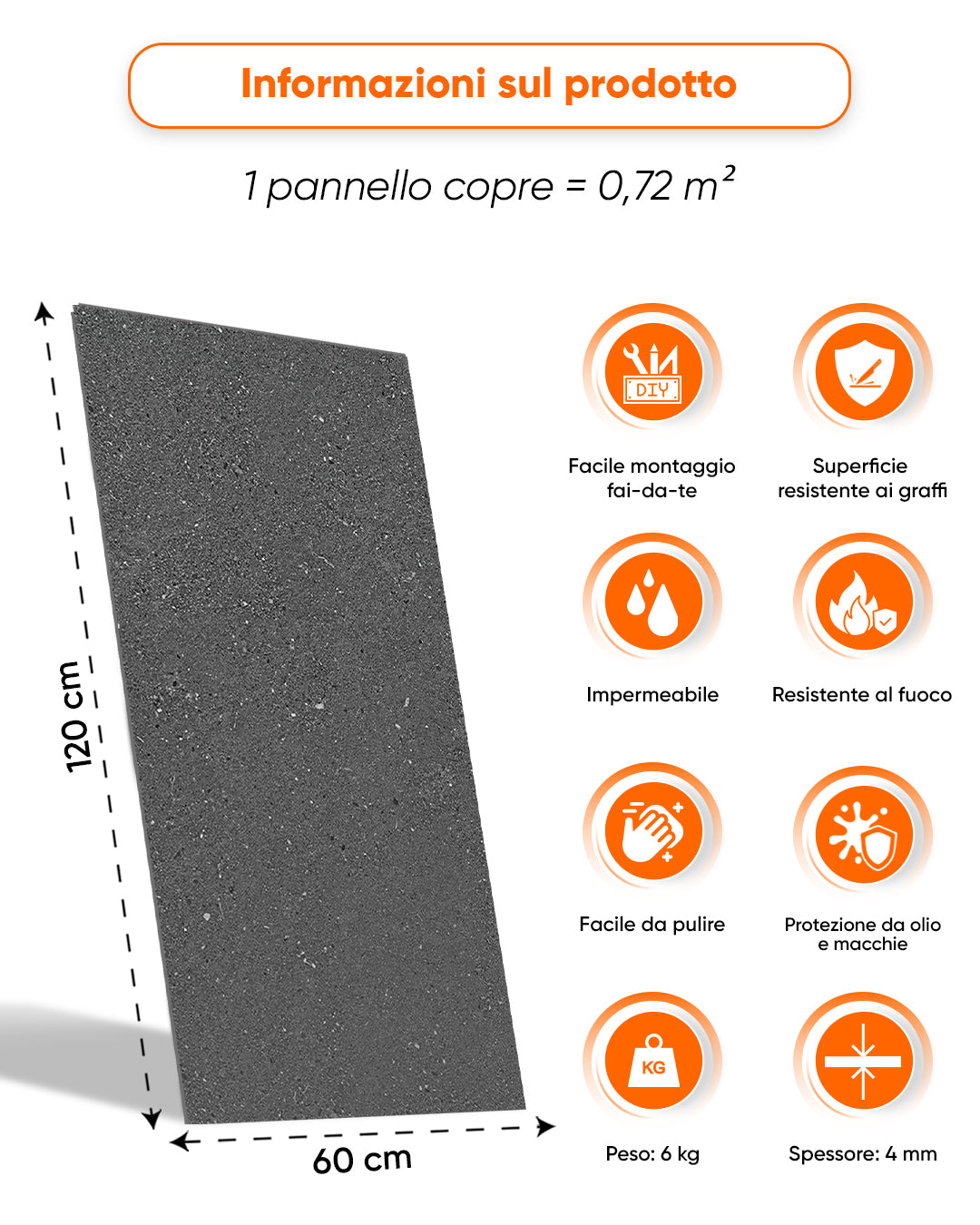 Pannello da parete SPC 60x120 cm | Rivestimento murale impermeabile | Wild Essence
