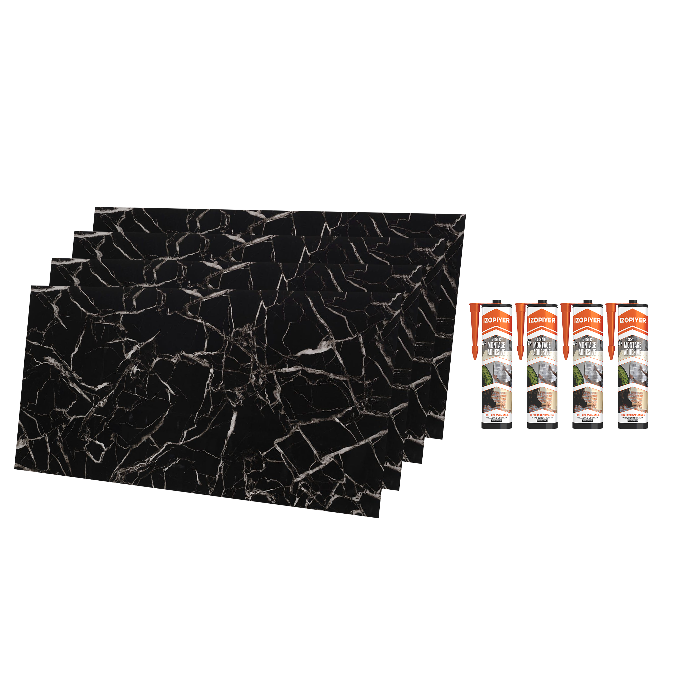 Alternativa in marmo alle piastrelle del bagno/ Black White