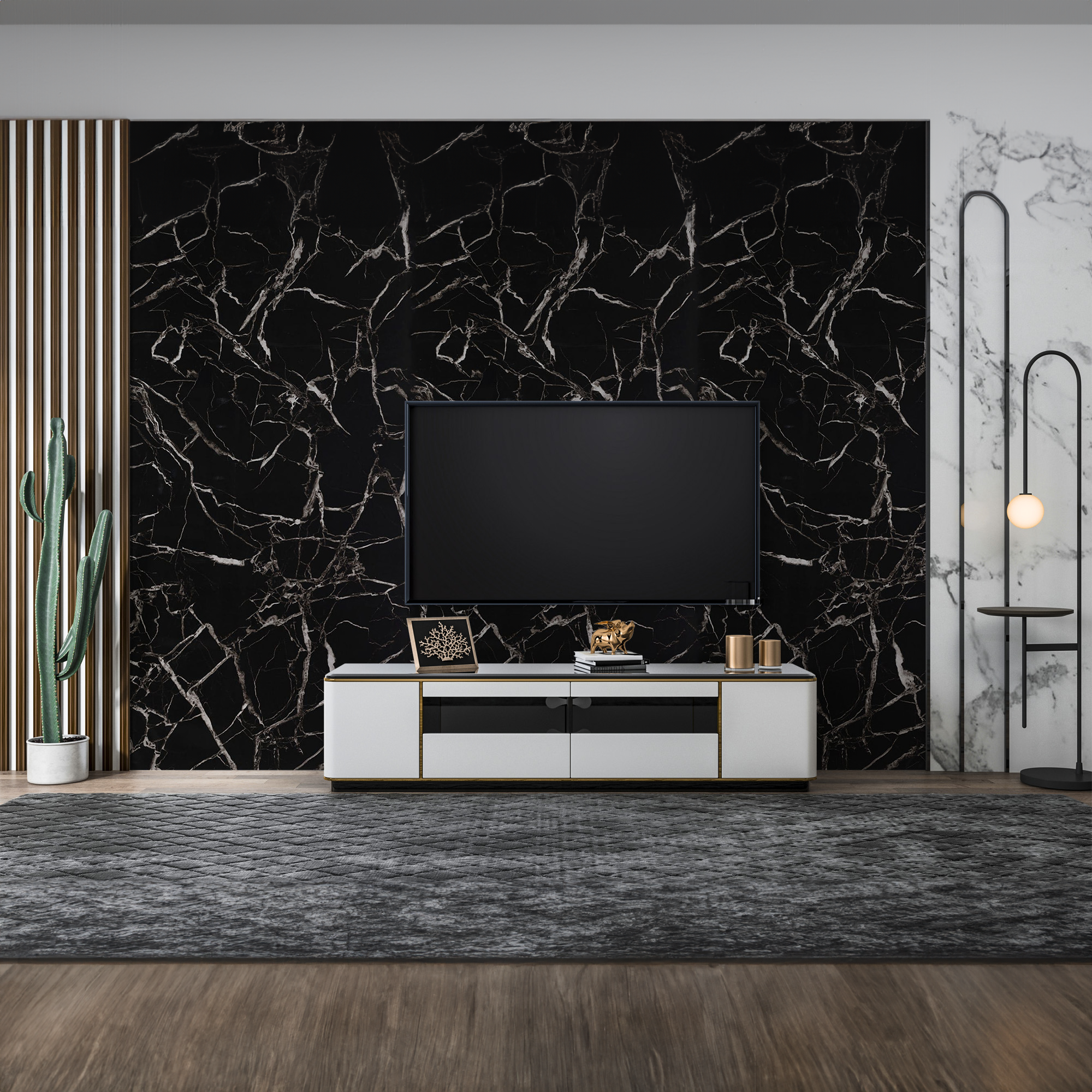Alternativa in marmo alle piastrelle del bagno/ Black White