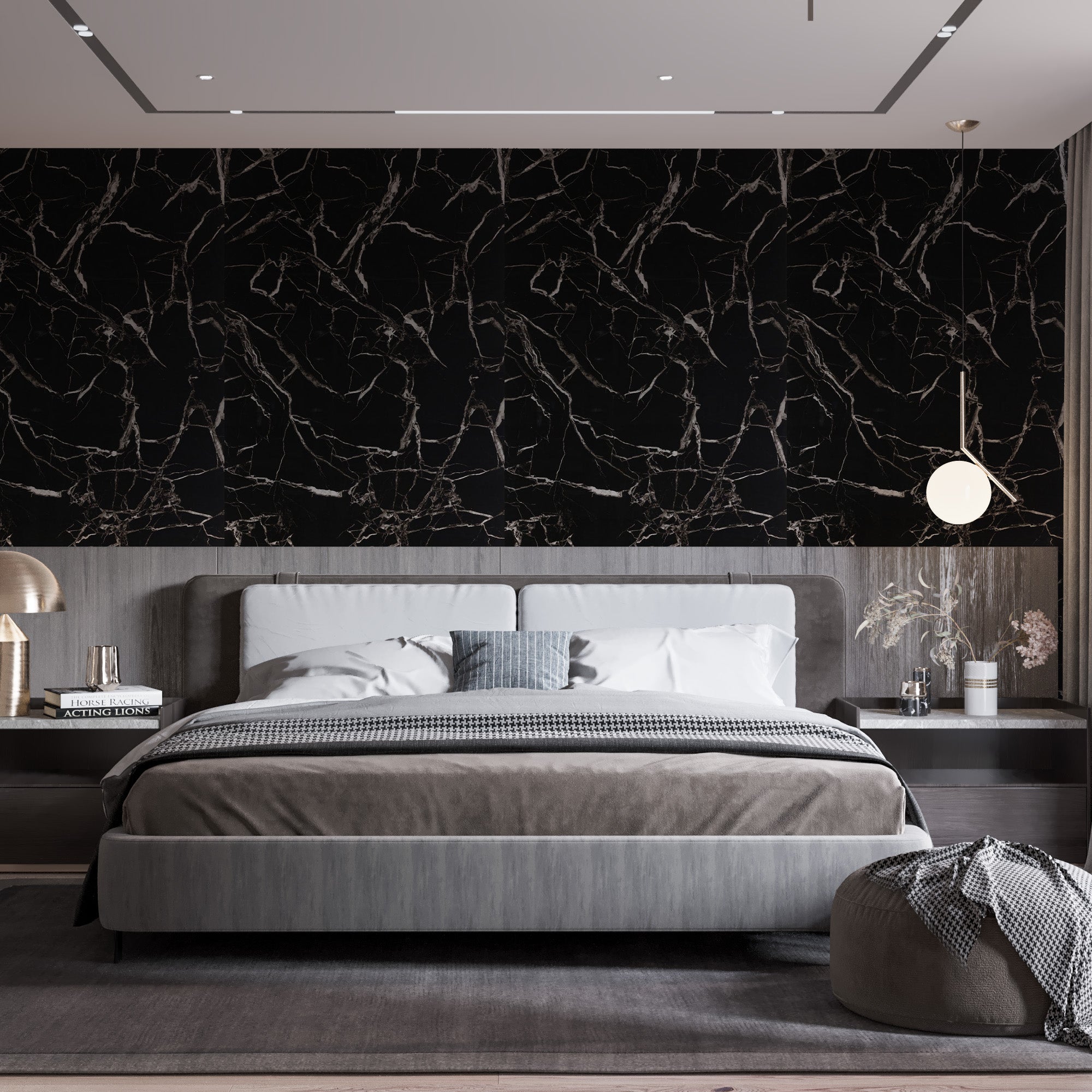 Alternativa in marmo alle piastrelle del bagno/ Black White