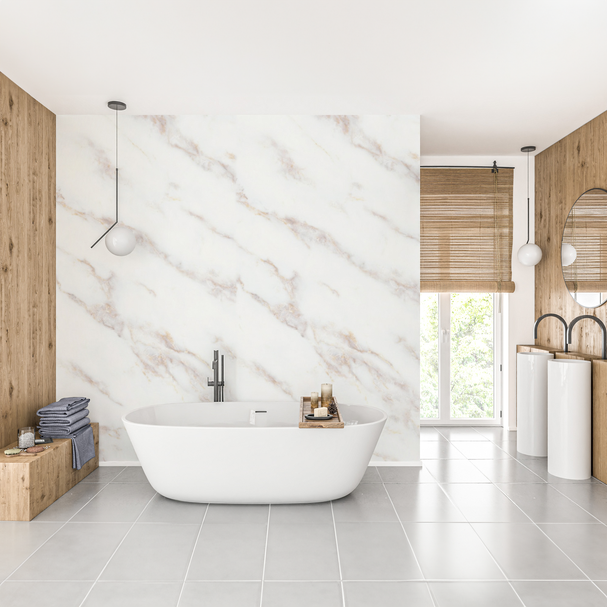 Alternativa in marmo alle piastrelle del bagno/ Ice Berg Beige