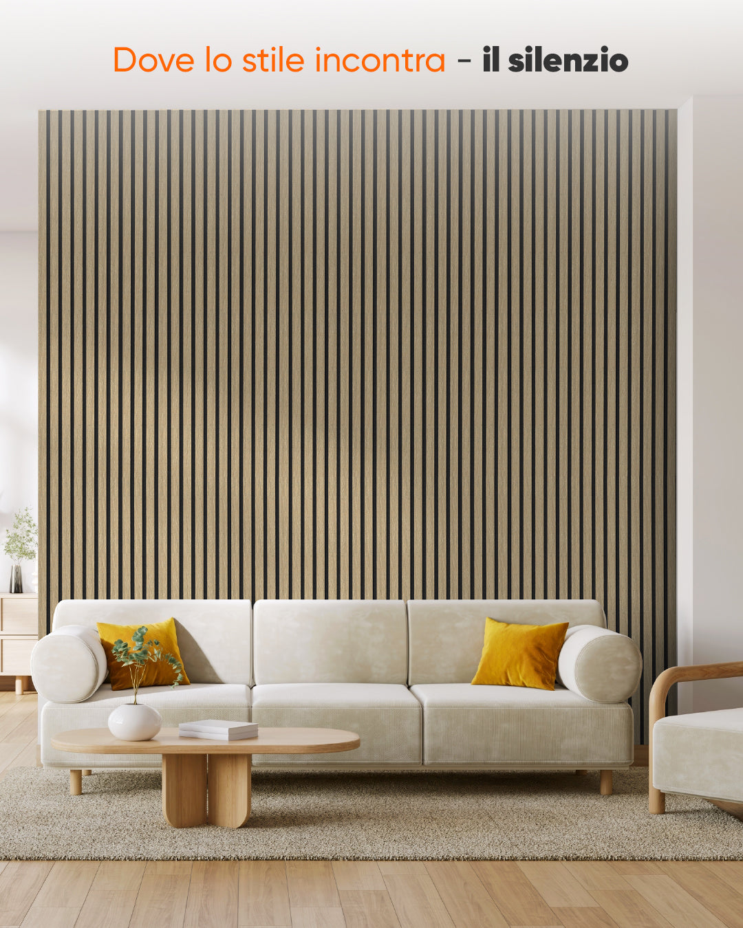 Pannello murale acustico in legno 3D set da 2 – Natural